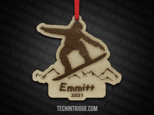 Snowboarder Ornament With Custom Name and Year
